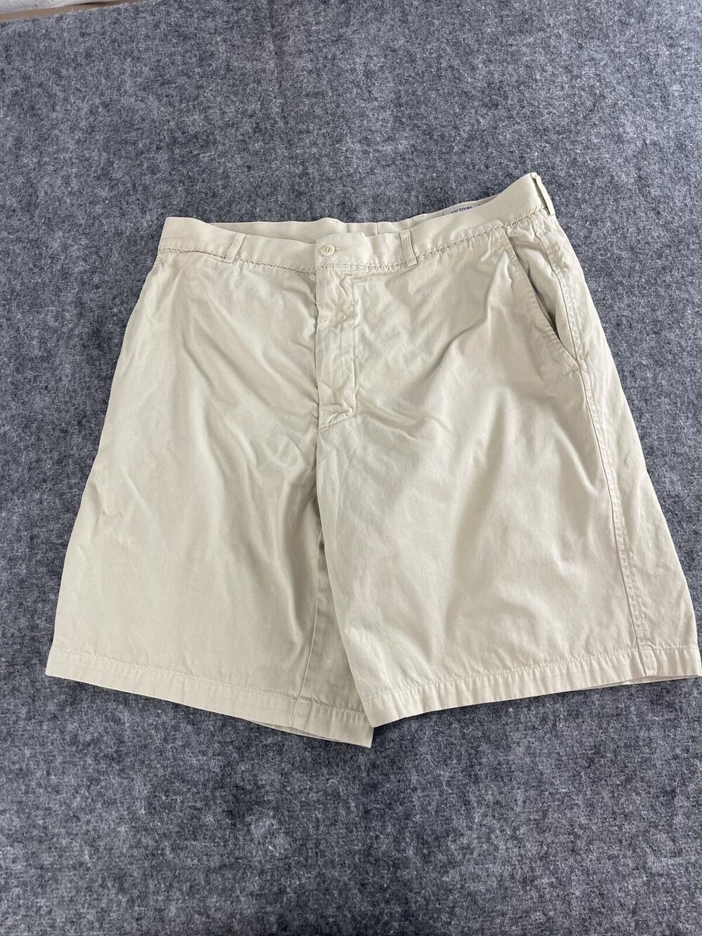 Victoire Hommes Shorts Mens 35 Beige Flat Front Casual Pockets N318